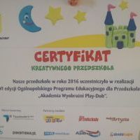 Certyfikaty, dyplomy i wyróżnienia