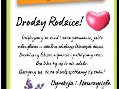 PODZIĘKOWANIA DLA RODZICÓW